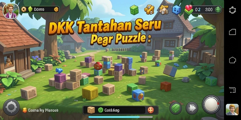 Tangkapan layar gameplay DKK menampilkan tantangan puzzle menarik.