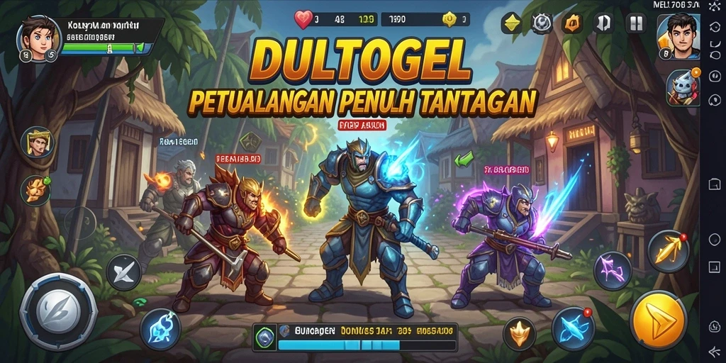 Tangkapan layar gameplay DULTOGEL yang menunjukkan aksi petualangan seru.