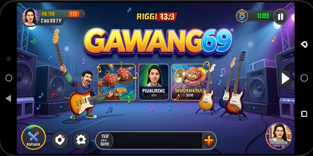 Tangkapan layar gameplay GAWANG69 menampilkan pengalaman musik yang interaktif.