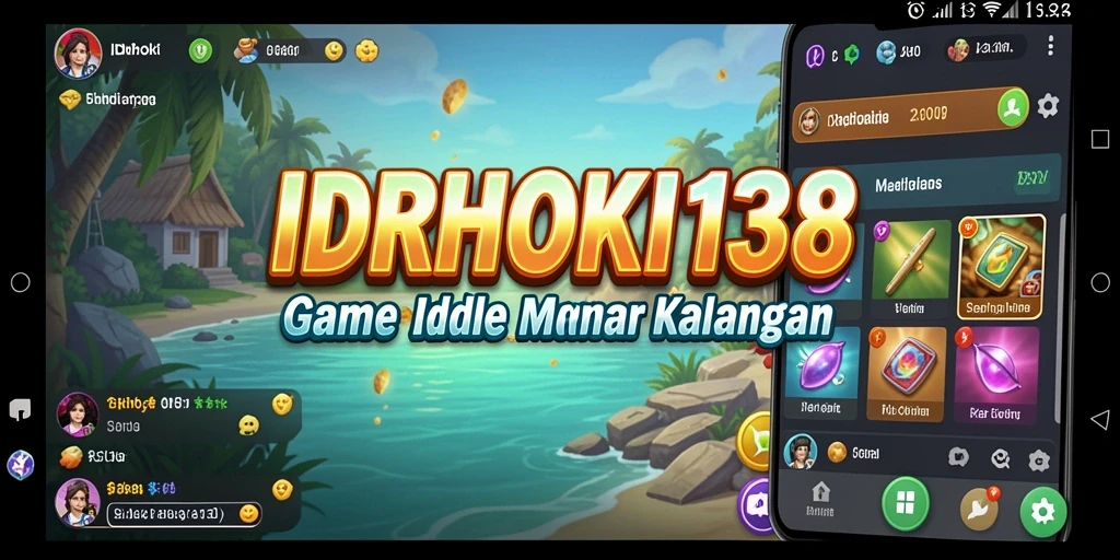 Screenshot gameplay IDRHOKI138 menunjukkan karakter sedang mengumpulkan sumber daya dengan otomatis.