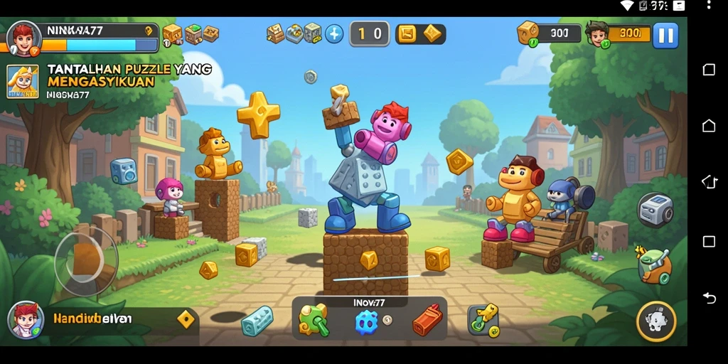 Screenshot INOVA77 menampilkan gameplay Puzzle yang menarik.