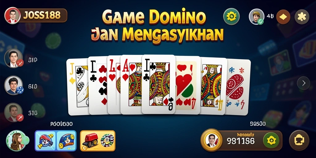 Screenshot gameplay <strong>JOSS188</strong> menunjukkan antusiasme pemain saat berlomba dalam permainan domino.