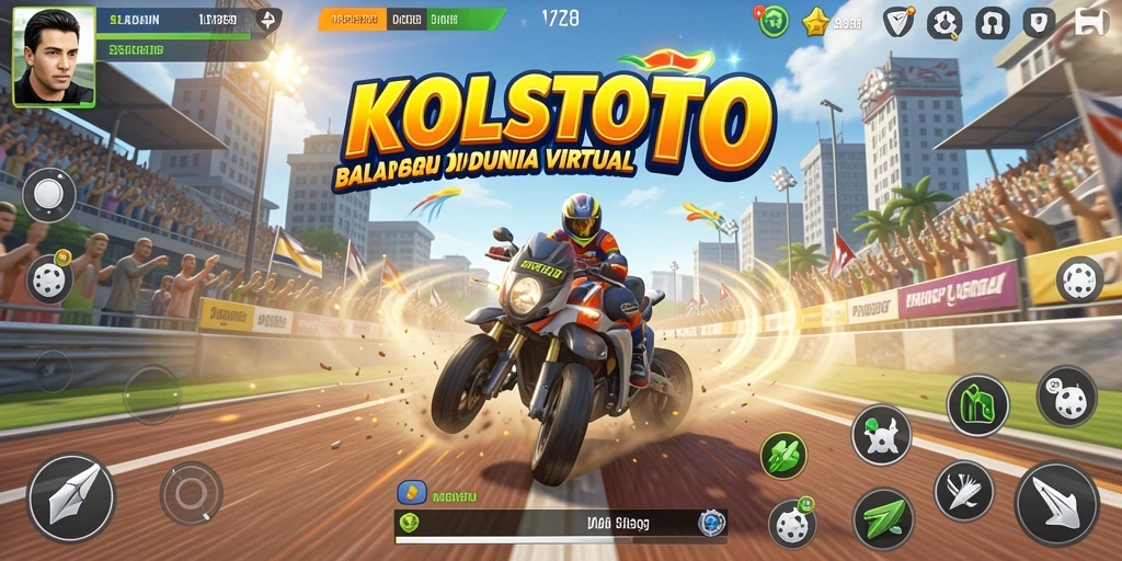 Screenshot gameplay KOSTOTO menampilkan balapan seru dan grafis yang memukau.