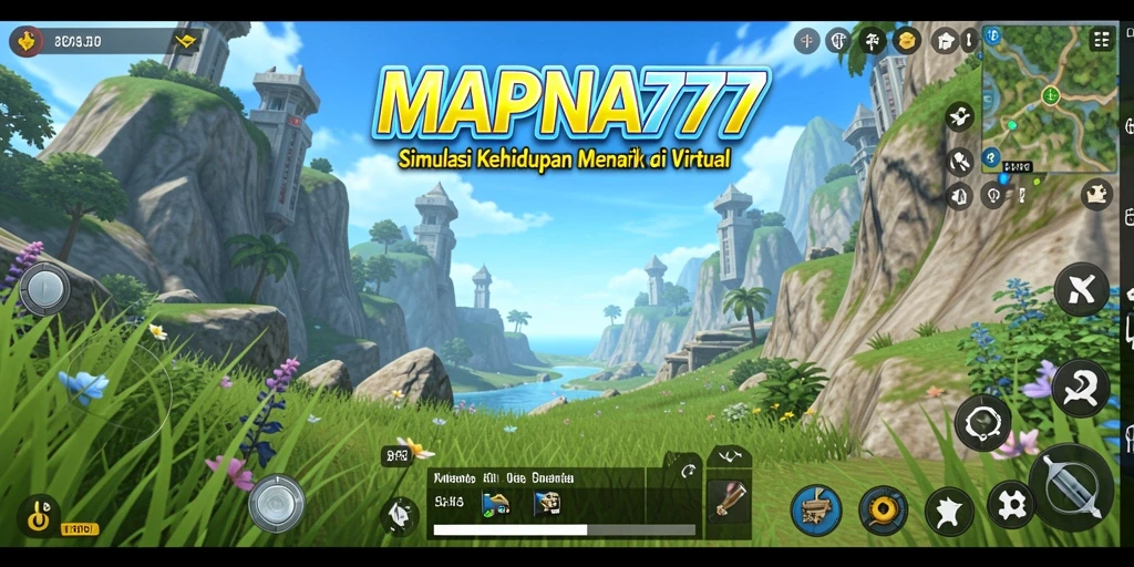 Tangkapan layar utama MAPNA777 menunjukkan karakter menjalani kehidupan sehari-hari di dunia virtual.