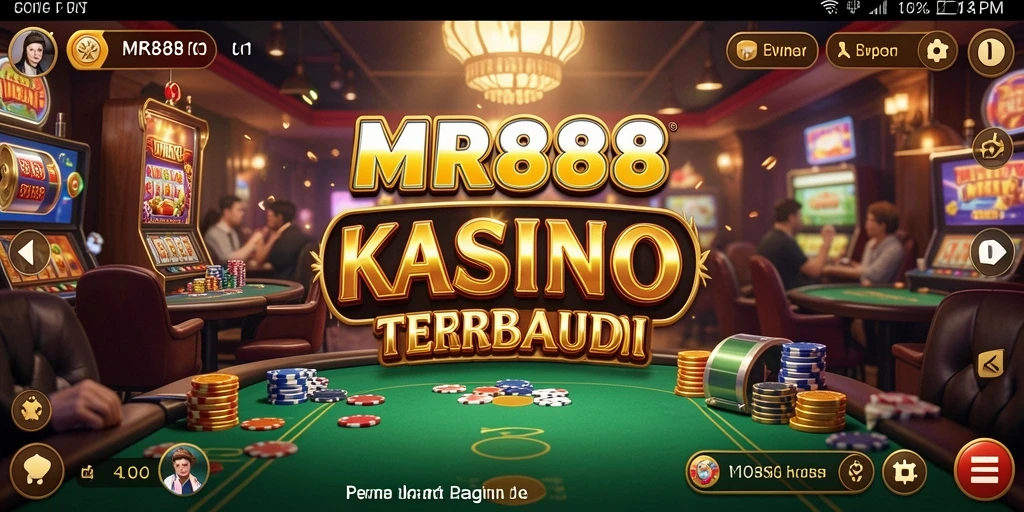 Gambaran gameplay MR888 yang mendebarkan di aplikasi kasino.