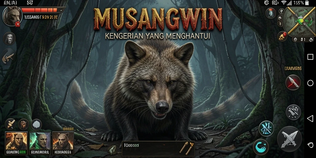 Screenshot utama MUSANGWIN menampilkan suasana gameplay yang mencengangkan.