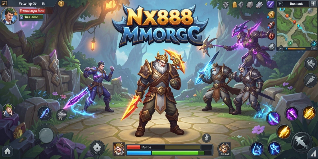 Tampilan gameplay seru dalam dunia MMORPG NX888.