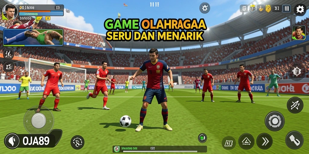 Screenshot OJA89 menampilkan aksi seru dalam permainan olahraga.