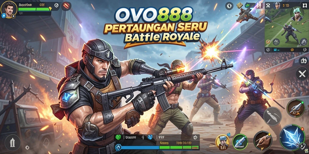 Tampilan gameplay OVO88 yang mendebarkan dalam pertempuran Battle Royale.