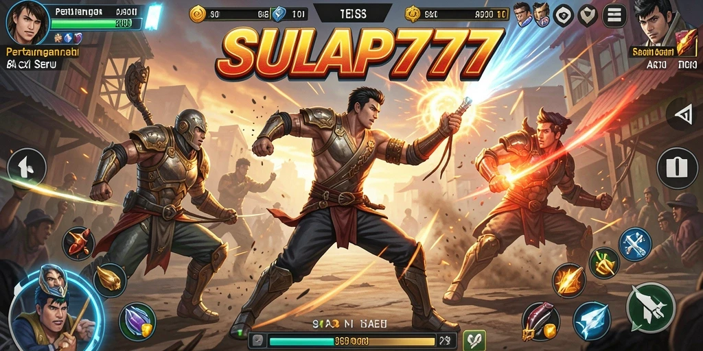 Tampilan seru gameplay SULAP777 dengan aksi pertarungan yang mendebarkan.