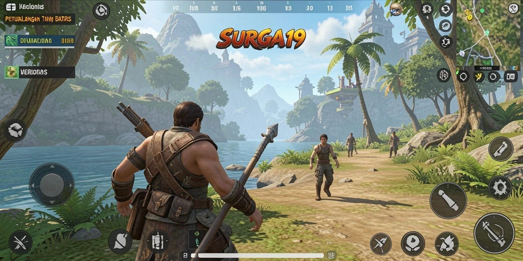 Tampilan gameplay SURGA19 di dunia terbuka yang mengagumkan.